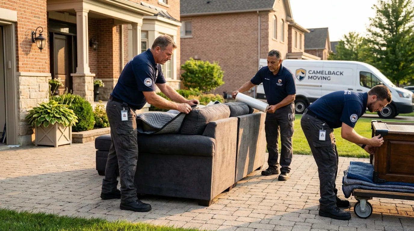 Large estate moving crew wrapping furniture in Ipswich, SD
